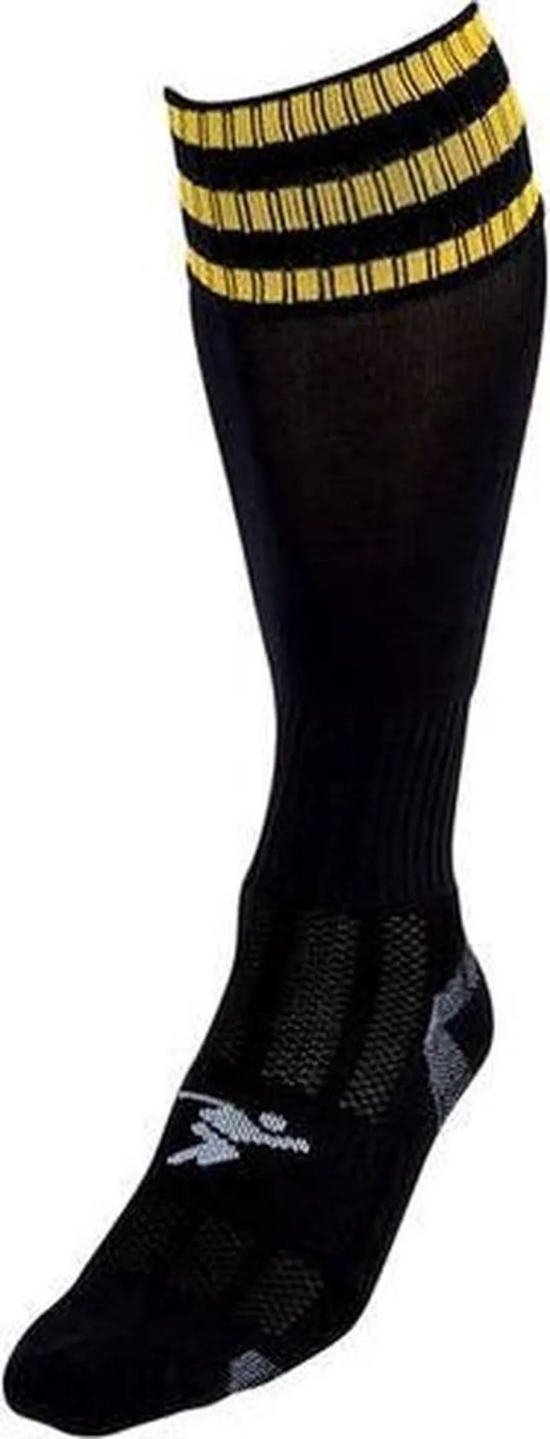Precision Training Men's 3 Stripe Pro Football Socks Black/Gold